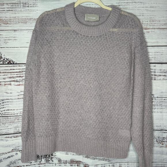 Everlane Women’s Alpaca Wool Blend Crewneck Sweater XS Gray Textured Knit - Picture 1 of 4